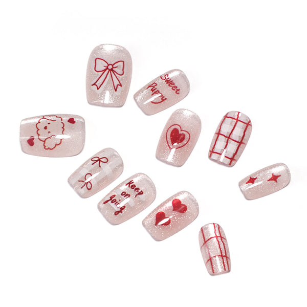 12 Sizes-24 Pcs Press On Nails SP138