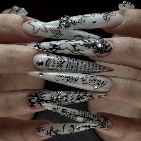 12 Sizes-24 Pcs Press On Nails JP4339