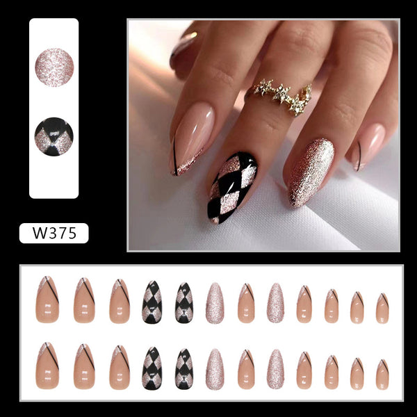 12 Sizes-24 Pcs Press On Nails W375
