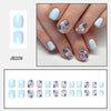 Blue Glossy Short Press on Nails