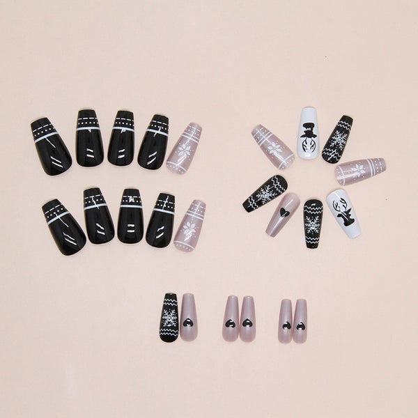 12 Sizes-24 Pcs Press On Nails W1483