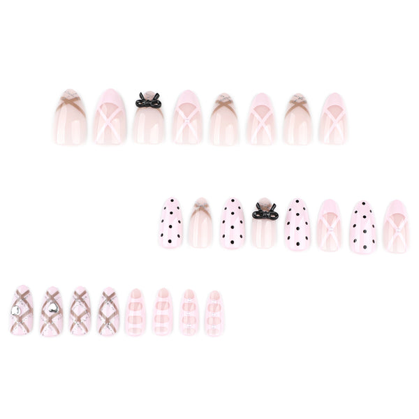12 Sizes-24 Pcs Press On Nails JP4049