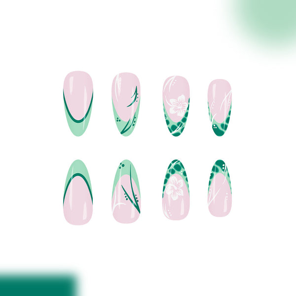12 Sizes-24 Pcs Press On Nails C1364