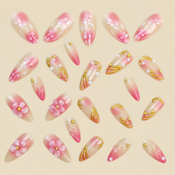 12 Sizes-24 Pcs Press On Nails Y1065