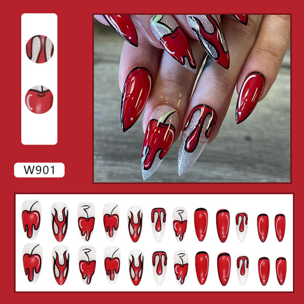 12 Sizes-24 Pcs Press On Nails W901