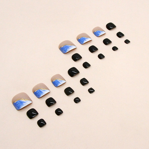 12 Sizes-24 Pcs Press On Nails F108