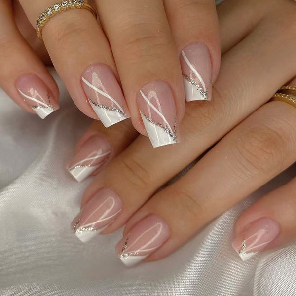 12 Sizes-24 Pcs Press On Nails C1166