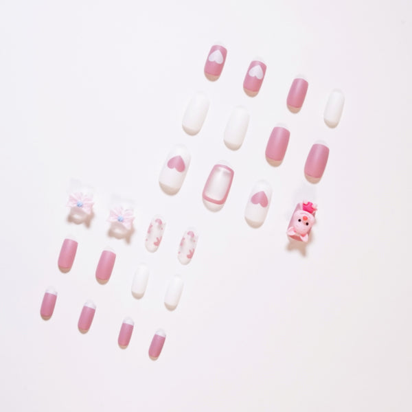 12 Sizes-24 Pcs Press On Nails JP1385