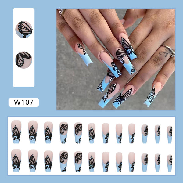 12 Sizes-24 Pcs Press On Nails W107