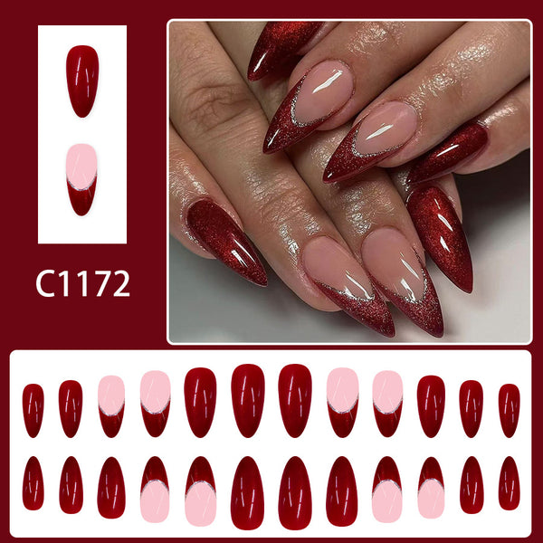 12 Sizes-24 Pcs Press On Nails C1172