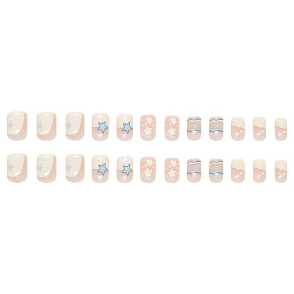 12 Sizes-24 Pcs Press On Nails R930