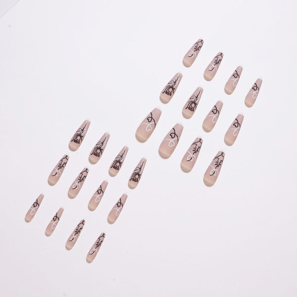 12 Sizes-24 Pcs Press On Nails JP1146