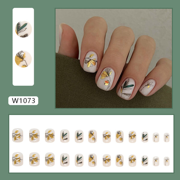 12 Sizes-24 Pcs Press On Nails W1073