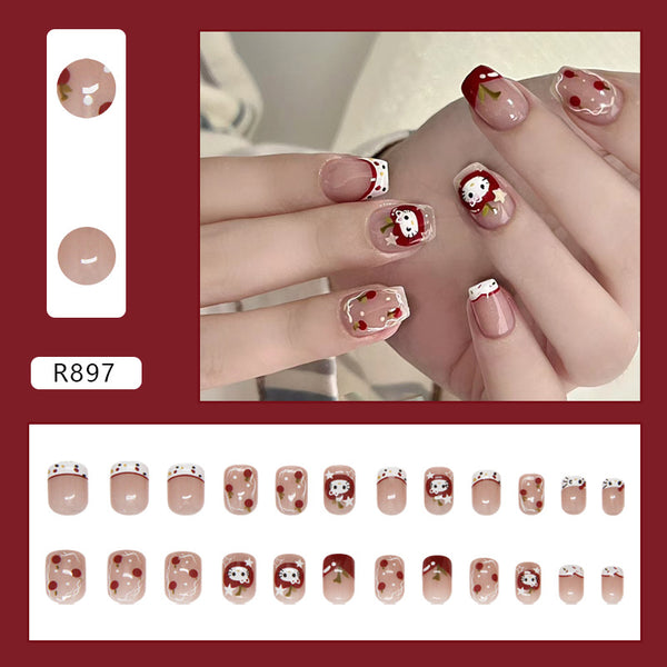 12 Sizes-24 Pcs Press On Nails R897