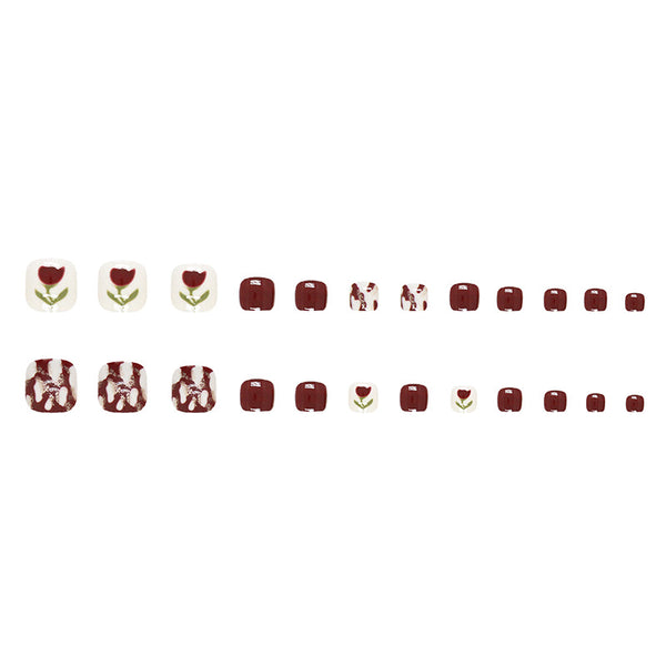 12 Sizes-24 Pcs Press On Nails F058