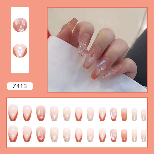 12 Sizes-24 Pcs Press On Nails Z408