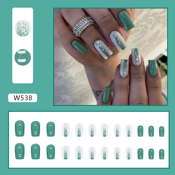 12 Sizes-24 Pcs Press On Nails W521