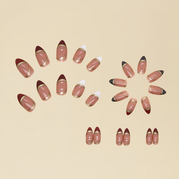 12 Sizes-24 Pcs Press On Nails Y013