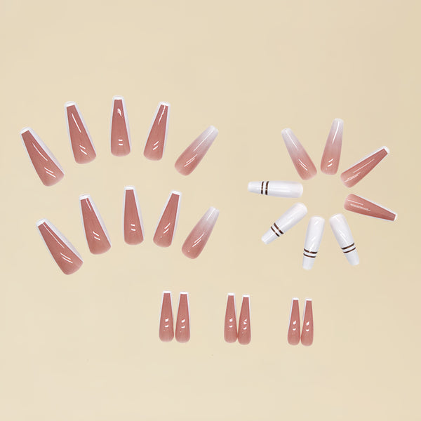 12 Sizes-24 Pcs Press On Nails Y033