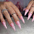 Almond French Glossy Long Pink Press on Nails