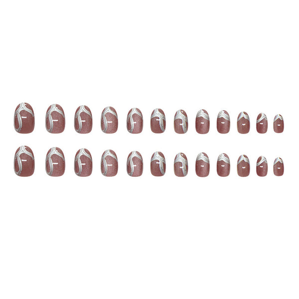 12 Sizes-24 Pcs Press On Nails W1981