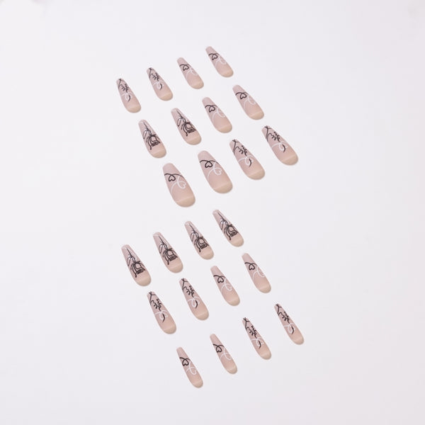 12 Sizes-24 Pcs Press On Nails JP1146