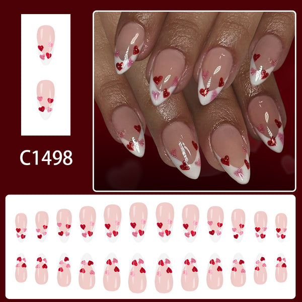 12 Sizes-24 Pcs Press On Nails C1498