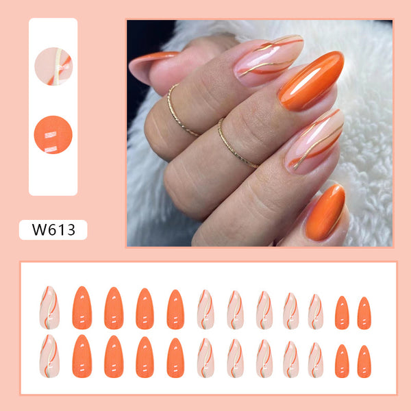 12 Sizes-24 Pcs Press On Nails W613