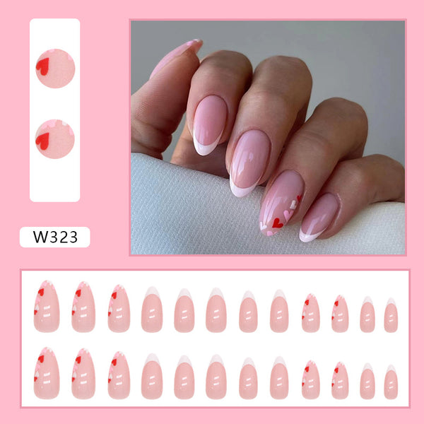 12 Sizes-24 Pcs Press On Nails W323