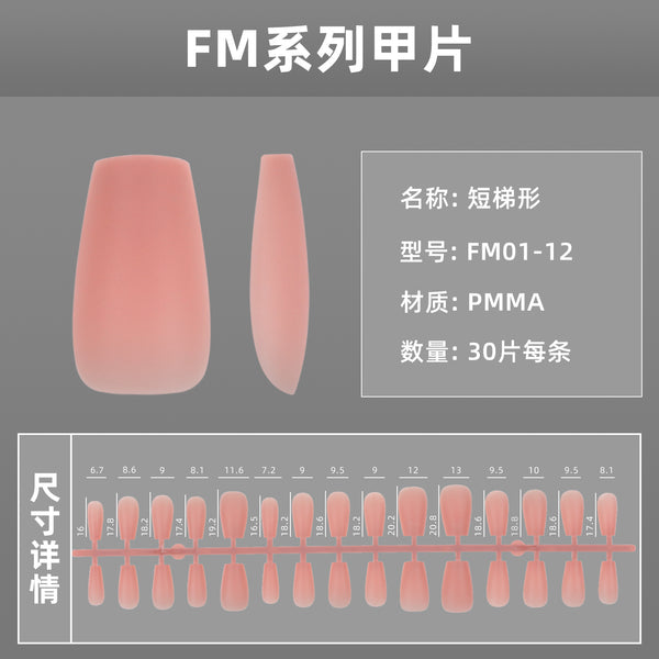 12 Sizes-24 Pcs Press On Nails FM01-01