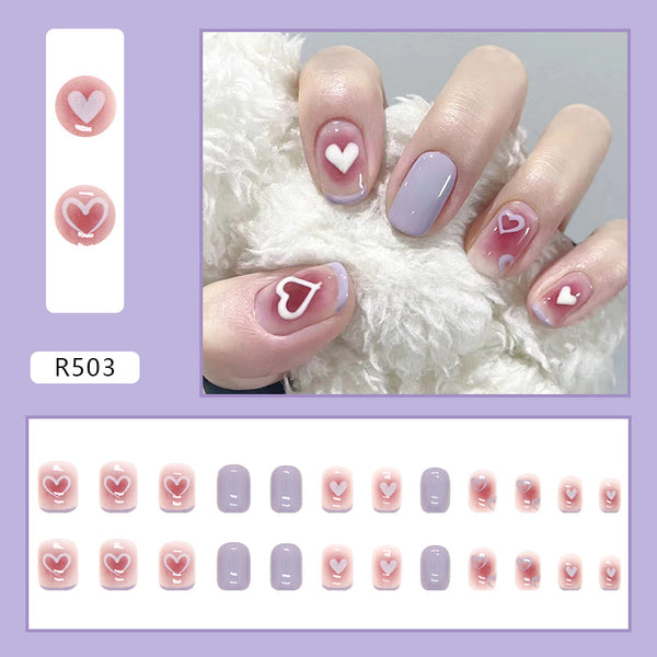 12 Sizes-24 Pcs Press On Nails R503