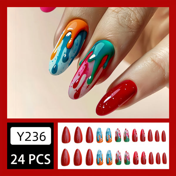 12 Sizes-24 Pcs Press On Nails Y236