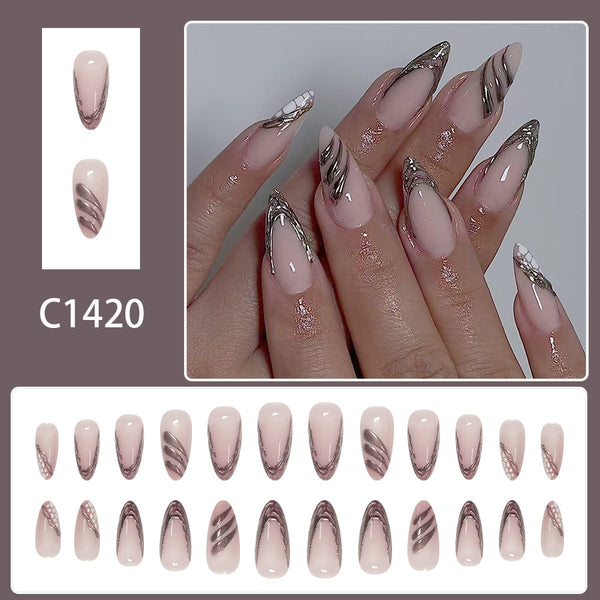 12 Sizes-24 Pcs Press On Nails C1420