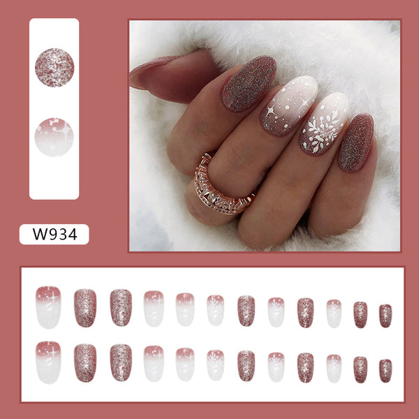 12 Sizes-24 Pcs Press On Nails W934
