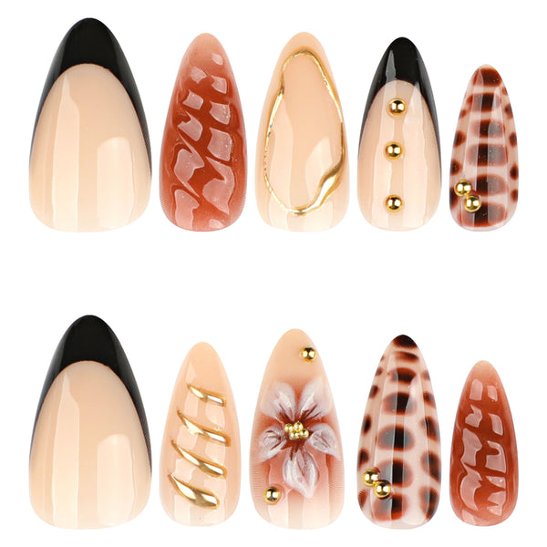 12 Sizes-24 Pcs Press On Nails JP4087