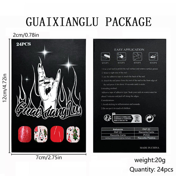 12 Sizes-24 Pcs Press On Nails C704