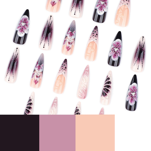 12 Sizes-24 Pcs Press On Nails JP4123