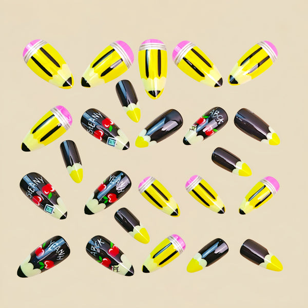 12 Sizes-24 Pcs Press On Nails Y1896