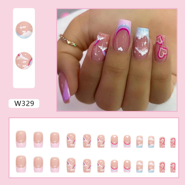 12 Sizes-24 Pcs Press On Nails W329