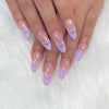 Almond French Glossy Long Press on Nails