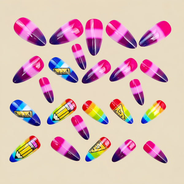12 Sizes-24 Pcs Press On Nails Y1930