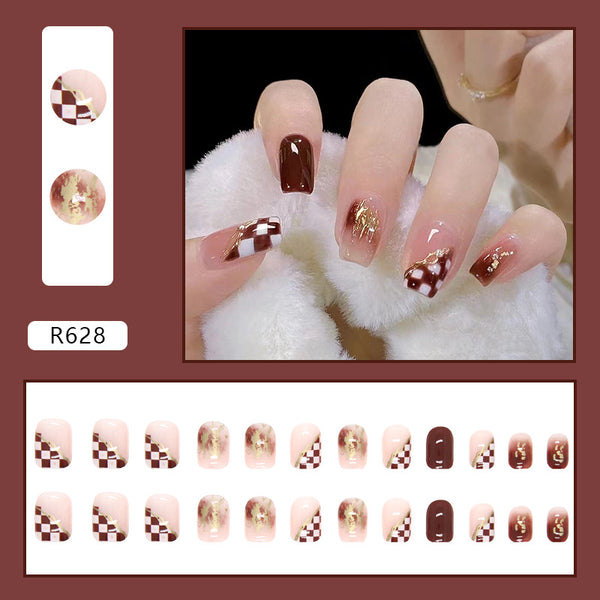 12 Sizes-24 Pcs Press On Nails R628