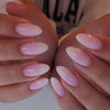 Almond Glossy Medium Oval Pink Press on Nails