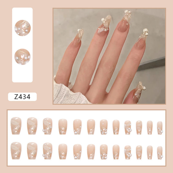 12 Sizes-24 Pcs Press On Nails Z434