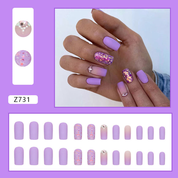 12 Sizes-24 Pcs Press On Nails Z731