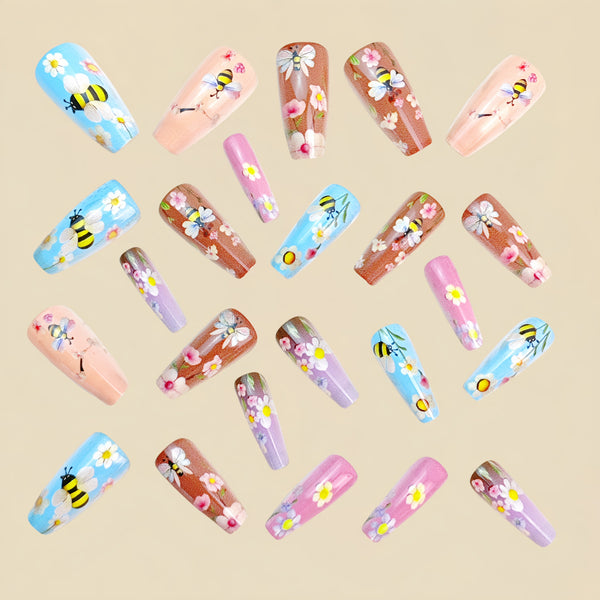 12 Sizes-24 Pcs Press On Nails Y1025