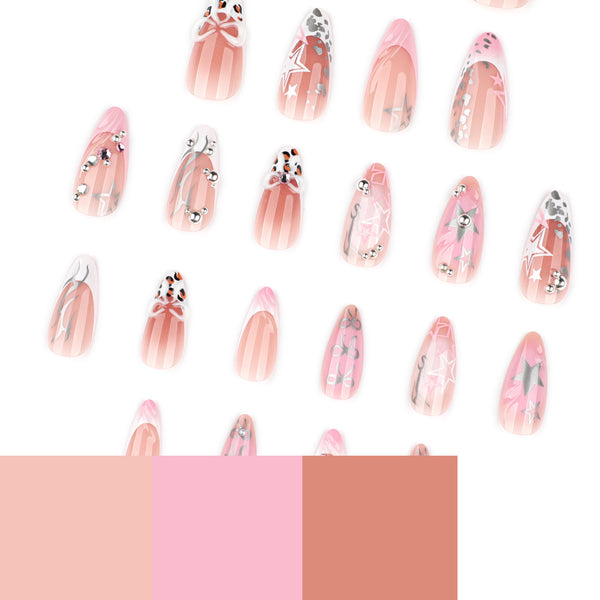 12 Sizes-24 Pcs Press On Nails JP4215