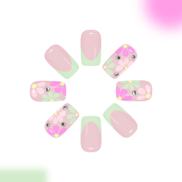 12 Sizes-24 Pcs Press On Nails C1592