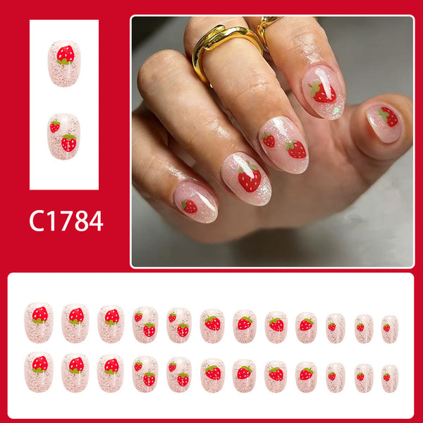 12 Sizes-24 Pcs Press On Nails C1784