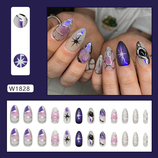 12 Sizes-24 Pcs Press On Nails W1828